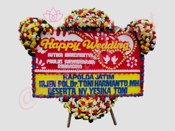 Papan Wedding Garut Bunga 4 Titik | Karangan Bunga Sierra Florist Papan Wedding Garut
