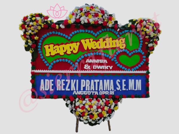 Papan Wedding Garut Bunga 4 Titik | Karangan Bunga Sierra Florist Papan Wedding Garut