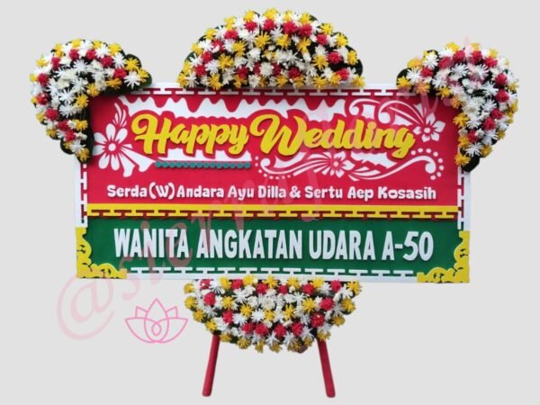 Bunga Papan Wedding Garut 2x1M 4 Titik Bunga Papan Wedding Garut