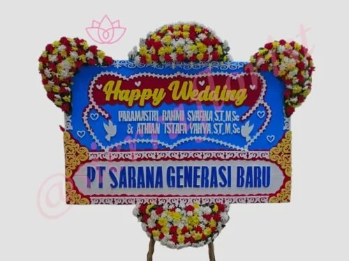 Papan Bunga Wedding Garut Bunga 4 Titik - Sierra Florist