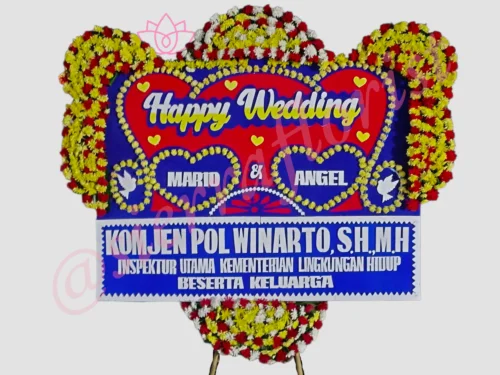 Bunga Papan Happy Wedding